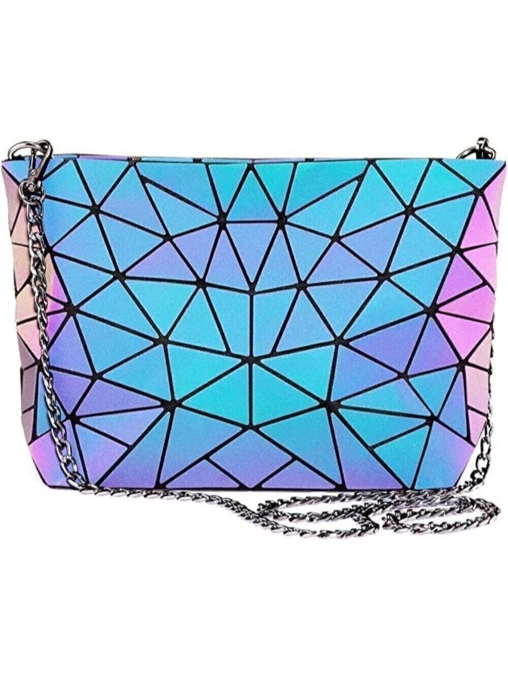 𝅺🆕LUMINOUS Purse Geometric Handbags Holographic Reflective Crossbody Bag NWT